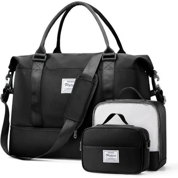 Weekender Bags for Women,Travel Duffel Bags with Shoe Compartment & Wet